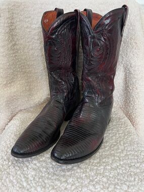Dan Post Men's Winston Lizard Burgundy Western Boots - Size 13